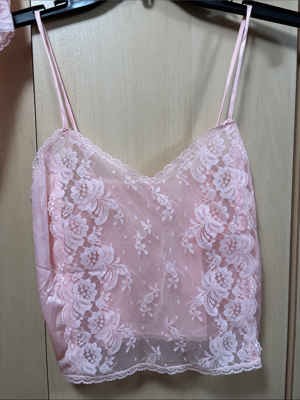 Peach lace cami & panty set